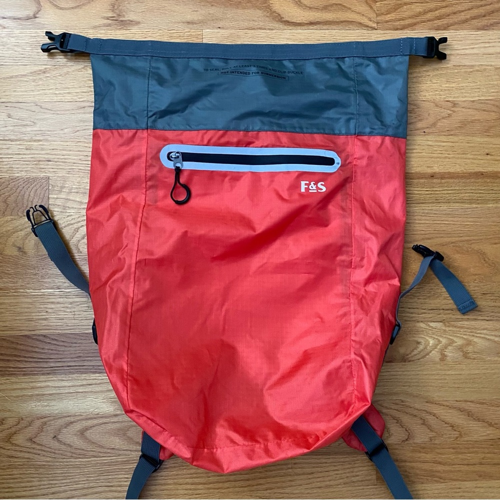 Field & Stream 30L Backpack Hiking Red Water Resistant Roll Top
